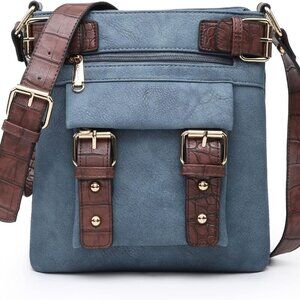 Women Lightweight Crossbody Bags Soft Vegan Leather Messenger Bag Shoulder Bag T